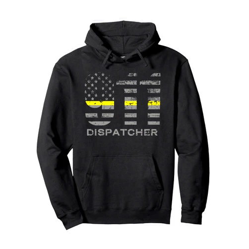 911 Dispatcher Tee Gifts 911 Dispatcher Thin Yellow Line Flag Hoodie Pullover Hoodie