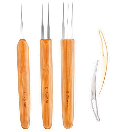 AUGSUN Dreadlock Crochet Hook Tool,Braid Hair Dreadlocks Needle Weaving Crochet for Braid Craft (0.75mm)