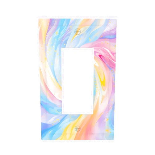 Beubebim Swirl Tie Dyes Single Rocker Light Switch Cover 1 Gang Single Rocker Wall Plate Cover Plastic Decorative Electrical Outlet Switchplate for Bedroom Kitchen Bathroom Decor, 5 x 3 Inch