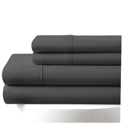 Maayu String 600 Thread Count 100% Egyptian Cotton Bedsheet Set, [4 PC Dark Grey Color, California King Size] Pure Egyp Long Staple Cotton, 600TC Soft Silky Satin Weave, Fits Upto 10