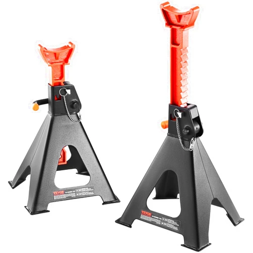 VEVOR Jack Stands, 6 Ton (13,000 lbs) Capacity Car Jack Stands Double Locking, 14.2-23 inch Adjustable Height, for lifting SUV, Pickup Truck, Car and UTV/ATV, Red, 1 Pair