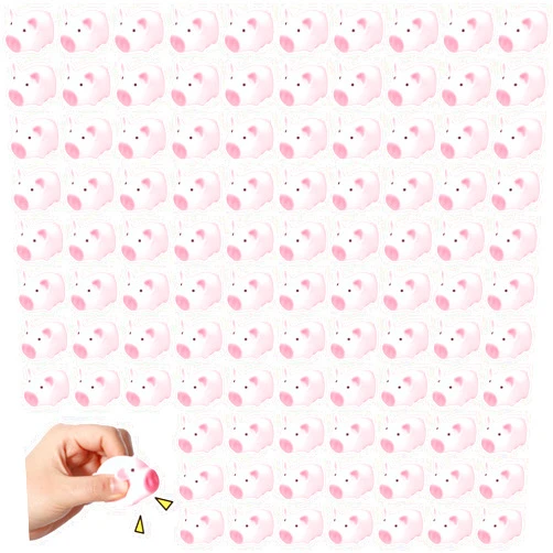 Kymqlyw 20 Pcs Rubber Pig Bath Toy Bulk Mini Pig Toys Float and Squeak Pig Toy Pink Piggy Bathtub Toys for Baby Shower Halloween Christmas Birthday Party Supplies (2x1.4x1.4 inches)