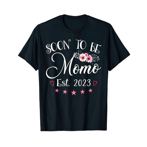 Promoted To Funny Family Gift Co. Soon To Be Momo Pregnancy Mothers Day Promoted To Mom 2023 T-Shirt