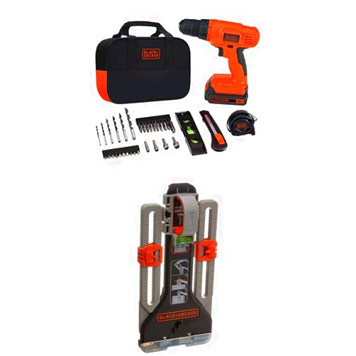 BLACK+DECKER 20V MAX Drill/Home Tool Kit with MarkIT Picture Hanging Tool Kit (BDCD120VA & BDMKIT101C)