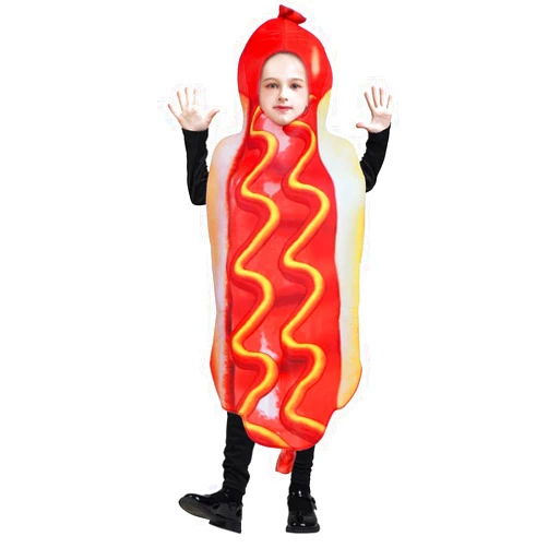 DSplay Unisex Kids Hot Dog Costume Halloween Hotdog Costume Boys Girls