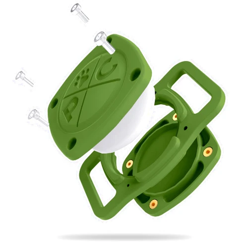 Pup Culture IP68 Waterproof AirTag Dog Collar Holder | 2.5X Stronger Than Competitors - Track Your Pet Using an Apple AirTag - Green - Fits 1In Collar