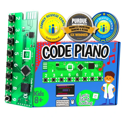 Let's Start Coding Code Piano STEM Coding Toy for Kids 8-12+ and Teens. Learn Real C++ Coding Skills. Includes 40+ Online Projects & Songs in Block and Typed Programming. Boys & Girls Create Songs & Sound Effects.