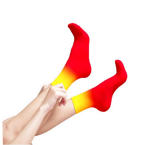Luckies of London Ltd Novelty Cocktail Socks - Women's Ankle Socks, Made From Soft Tie-Dye Cotton - Fun Socks For Women, Crazy Socks in Bright Colorful Pattern, Tequila Sunrise Yellow/Red