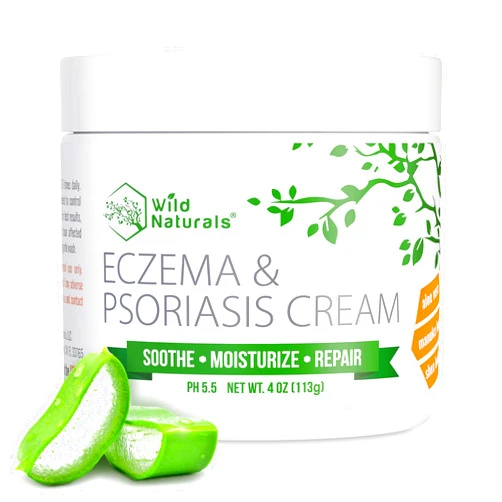 Wild Naturals Eczema & Psoriasis Cream for Dry and Itchy Skin - Eczema Cream for Adults & Kids - Eczema Relief & Psoriasis Moisturizer with Manuka Honey Cream - Eczema Face Cream