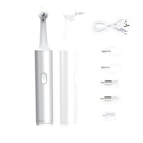 Generic Ultrasonic Electric Teeth Polisher - Rechargeable Dental Calculus & Plaque Remover with 5 Heads, 3 Modes, and LED Light for At-Home Dental Care