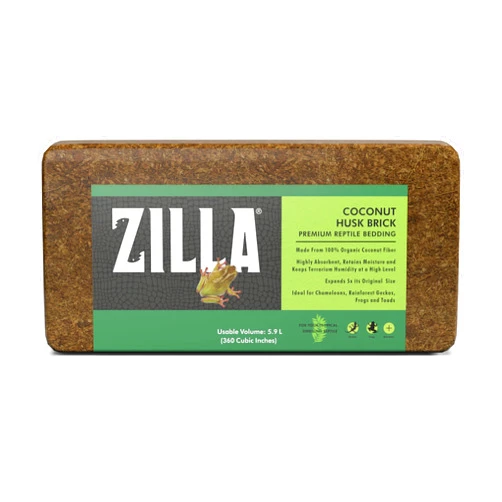 Zilla Coconut Husk Brick, Organic Bedding for Reptiles, Made with 100% Coconut Fiber, Ideal for Tropical Habitats and Egg Incubation