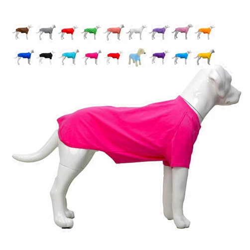 Lovelonglong Pet Clothing Dog Costumes Basic Blank T-Shirt Tee Shirts for Medium Dogs Rosered XXL