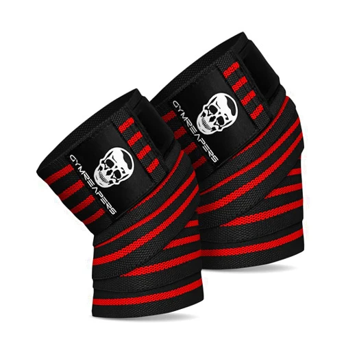 Gymreapers Knee Wraps (Pair) with Straps for Squats, Weightlifting, Powerlifting, Leg Press, and Cross Training - Flexible 72