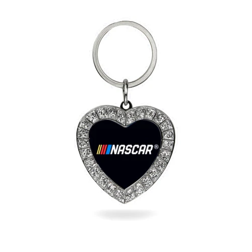 Rico Industries NASCAR Racing Rhinestone Heart Keychain