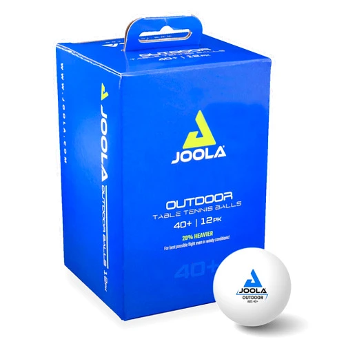 JOOLA Tischtennisbälle Outdoor - 40+ mm Tischtennis Bälle Wetterfest, Robust für Außen (6er-| 12er-Pack), Weiss
