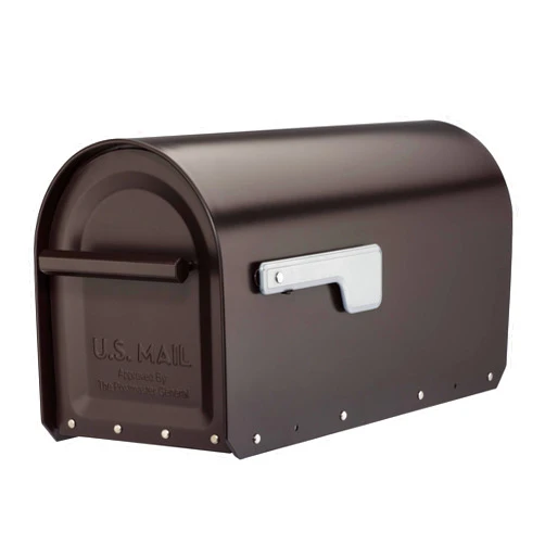 Architectural Mailboxes Sequoia Galvanized Steel Post Mount Mailbox, Compatibility Code G, 5560RZ-SR, Rubbed Bronze, Large Capacity