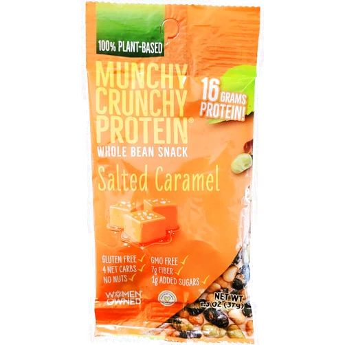 Vegetarian Traveler Munchy Crunchy Protein Snack, Salted Caramel, 12 count