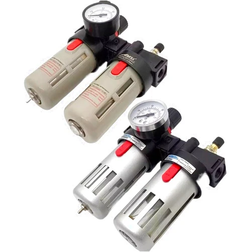 AJZWXPLSD BFC2000 BFC3000 BFC4000 1/4 3/8 1/2 Air Compressor Oil Water Separator Filter Regulator Preparation Unit FRL Combination(BFC4000 Metal)