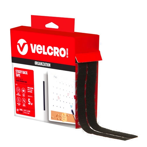 VELCRO Brand – 30 ft Sticky Back Hook and Loop Fasteners – Peel and Stick Permanent Adhesive Tape Keeps Classrooms, Home, and Offices Organized – Cut-to-Length Roll | 3/4 in Wide | Black, (91137)