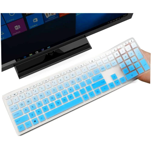 ImComor Keyboard Cover for HP Pavilion 27 All in One PC 27-xa0014/27 Xa0055Ng/0370Nd/0076Hk/0010Na, HP Pavilion 24-inch 24-xa0020 Xa0002A Xa0032 xa0013w, HP Pavilion All in One Keyboard Cover, Ombre Blue