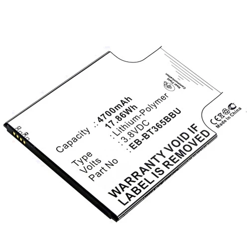 Synergy Digital Tablet Battery, Compatible with Samsung EB-BT365BBC Tablet Battery (Li-Pol, 3.8V, 4700mAh)