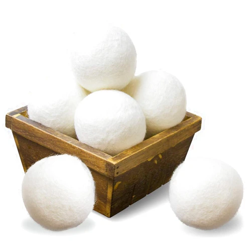 SnugPad Wool Dryer Balls XL Size 6 Pack, Natural Fabric Softener 100% Organic Premium New Zealand Wool, No Fillers, Anti Static, Lint Free, White 6 Count