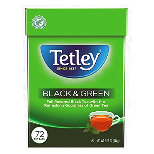 Tetley Tea Bags, Black and Green, 72 Count (Packaging may vary)