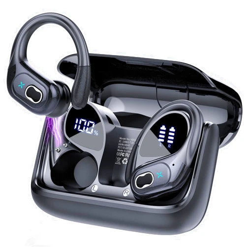 Aptkdoe Wireless Earbuds 75hrs Bluetooth 5.3 Headphone Sport, 2024 Bluetooth Earbuds Stereo Deep Bass Over Ear Bud with Earhooks, ENC Noise Cancelling Mic, IPX7 Waterproof Earphone for Workout/Running