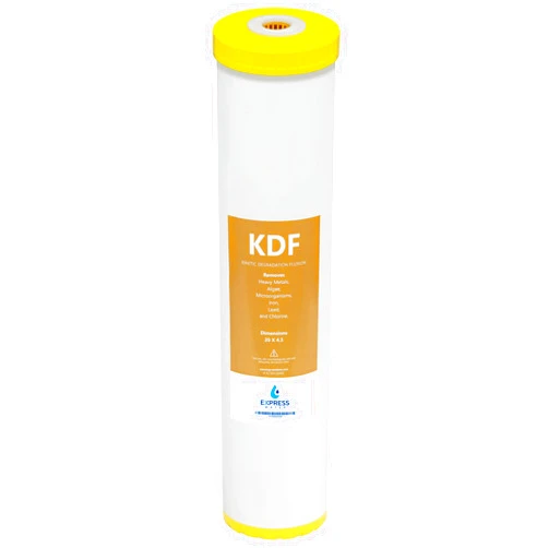 Express Water FLTWH2045K Kinetic Degradation Fluxion – KDF Catalytic Carbon Large Capacity Water Filter – Whole House Heavy Metal Filtration – 4.5” x 20” inch, 1 Count (Pack of 1), White