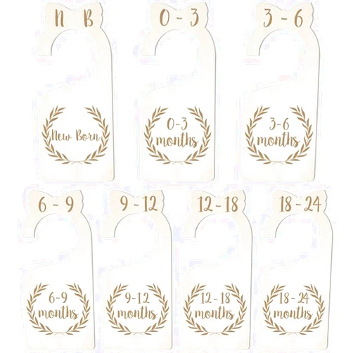 LKYUYV Premium Wood Baby Closet Dividers,Baby Clothes Organizers Home Nursery Decor,from Newborn to 24 Month,Baby Closet Organizers,Nursery Decor,Baby Clothes Organizers（7 Pieces）