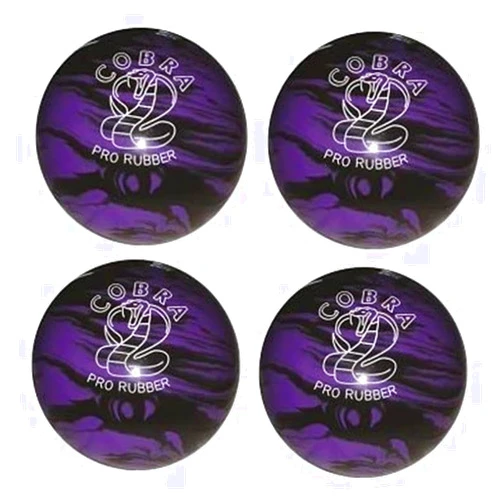 Bowlerstore Products EPCO Candlepin Bowling Balls - Cobra Pro Rubber - Lavender & Black (4 1/2 inch- 2lbs. 6oz.) 4 Balls