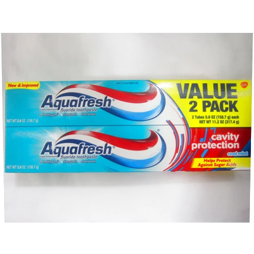 Aqua Fresh Aquafresh Cavity Protection Flouride Toothpaste, 2 Pack, Cool Mint, 5.6 oz