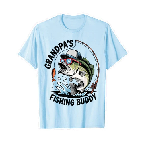 Grandpa Fishing Buddy Toddler Teen Baby Boy youth Toddler Boy Grandpa Fishing Buddy Funny Bass Fisherman Youth T-Shirt