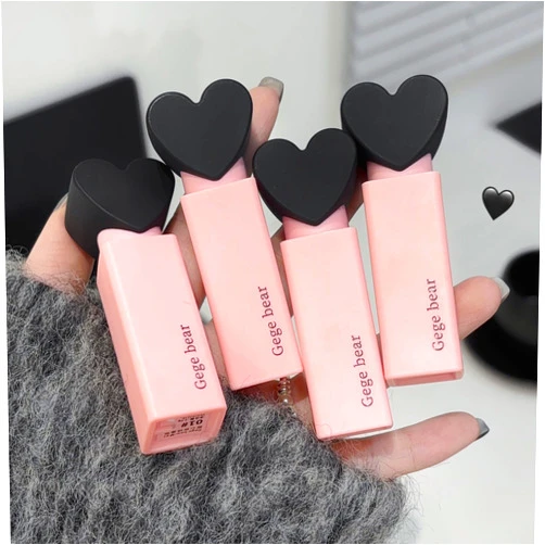 ENGBO Gege Bear Dream Sweet Velvet Lip Glaze Mist, Face Matte Plain White Student Lipstick, Long-Lasting (03# Ebony almond, 1)