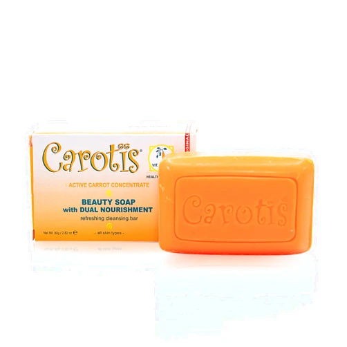 CAROTÏS Beauty Soap 80gr - Formulated to Clean and Refresh Skin, with Carrot Oil, Glycerin, Beta Carotene, Vitamin A, and Olive Oil