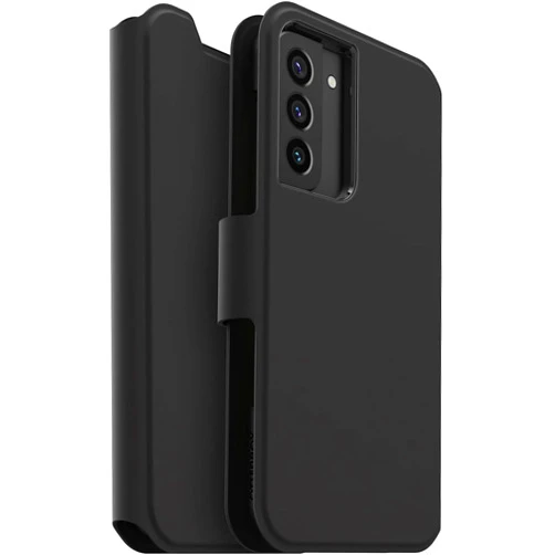 OtterBox Strada Via Folio Case Case for Galaxy S22 Plus with Card Holder - Non Retail Packaging - Black