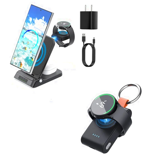 R RAUGEE Portable Charger for Samsung Watch and Foldable Charging Station for Samsung Phone Devices