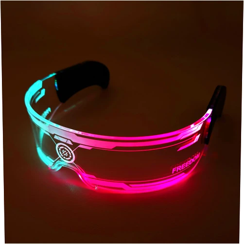 XGOOD LED Glasses w/Bilateral 7 Colors & 4 Modes Futuristic Neon Sunglasses Cyberpunk Glasses for Rave Parties and Cosplay
