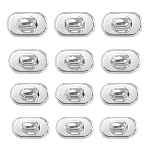 Framendino, 12 Pack Silver Turn Lock Clasps Purse Closure Twist Lock Fastener Metal Bag Turn Locks Clip Clasp Hardware for DIY Craft Bag Handbag Project