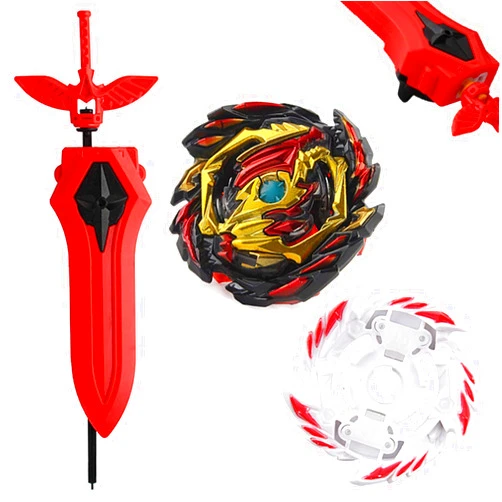 Cuteboy Battling Toys - Burst Booster GT B-145 Venom Diabolos .Vn.Bl Starter with String LR Right/Left-Spin Battling String Launcher Set（Red）
