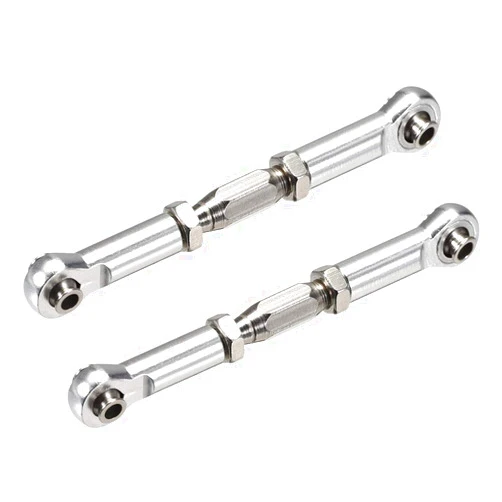 uxcell RC Front/Rear Steering Linkage Servo Link Pull Rod Turnbuckle 64mm 2PCS (Silver Tone)