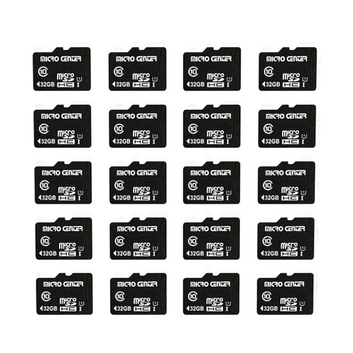 Micro Center 32GB Class 10 Micro SDHC Flash Memory Card 20 Pack with Adapter for Mobile Device Storage Phone, Tablet, Drone & Full HD Video Recording - 80MB/s UHS-I, C10, U1 (20 Pack)