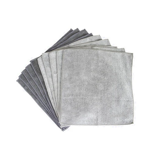 Sophisti-Clean Stainless Steel Microfiber Cloths, Soft Absorbent Non-Abrasive Cleaning Cloths, Lint Free, Streak Free, Gray, (Pack of 10)
