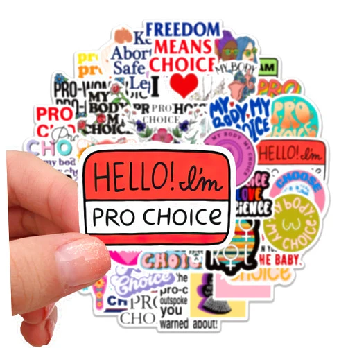 XANCEN 50Pcs Pro Choice Stickers Womens Rights Feminist Protest Sticker Decals Liberal Feminism Stickers Water Bottle Waterproof Vinyl Laptop Luggage Stickers for Women (Pro-Choice)