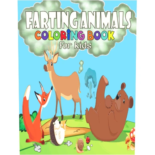 Animally library Farting Animals Coloring Book for kids: Cute And Funny Farting Animals Coloring Book For Kids And Toddlers Ages 4-8 To Relax And stress Relief