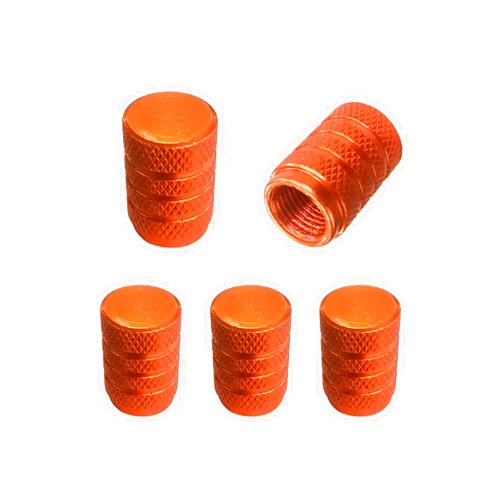Ziciner 5 PCS Car Tire Valve Stem Caps, Aluminum Tire Air Cap Set, Dust Proof & Corrosion Resistant Stem Covers, Universal for Cars, SUVs, Bikes Bicycles, Trucks, Motorcycles (Orange)