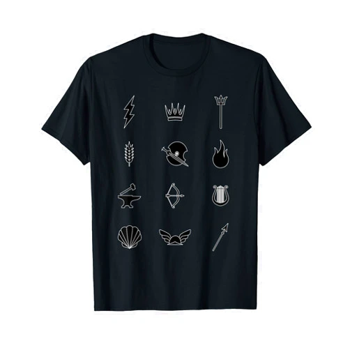 Greek Mythology Symbols for the 12 Gods & Goddesses T-Shirt