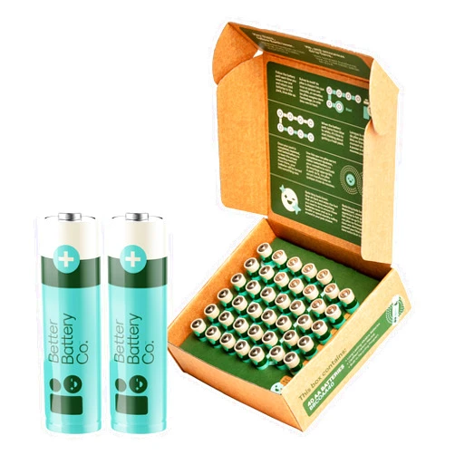 Better Battery Co. AA Battery Multipack – High-Performance Carbon Neutral Batteries with Organizer Box & Built-in Recycling Program – Bulk Pack 40 AA Batteries