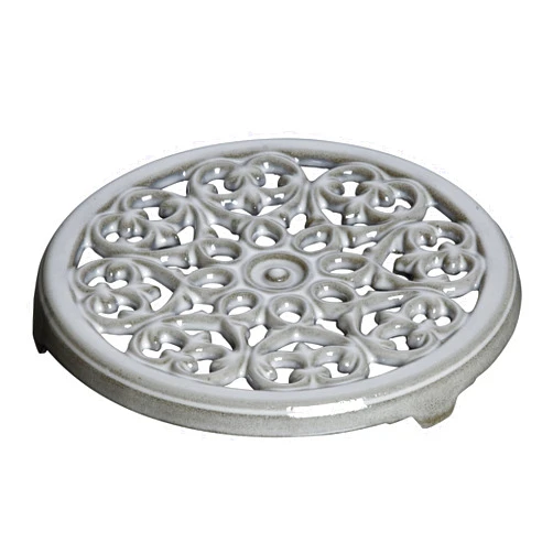 Staub Cast Iron 9-inch Round Lilly Trivet - Graphite Grey, Made in France