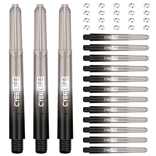 CyeeLife PC Dart Shafts - 5 Sets per Pack (15 shafts in Total) with 20pcs Spring O Rings